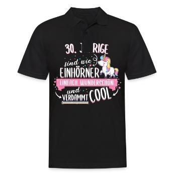 Geburtstag 30 Geburtstag Einhorn Spruch Party - Männer Poloshirt - Schwarz - Vorne - Kai (181cm)