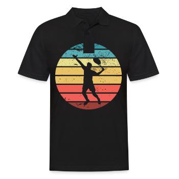 Joueur de tennis tennis raquette sport silhouette - Polo Homme - noir - Devant - Kai (181cm)