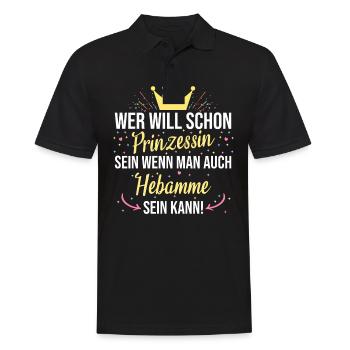 Hebamme Hebammen Entbindungspflegerin Beruf Spruch - Männer Poloshirt - Schwarz - Vorne - Kai (181cm)