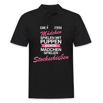Stockschießen Eisstockschießen Eisstock Spruch - Männer Poloshirt - Schwarz - Vorne - Kai (181cm)
