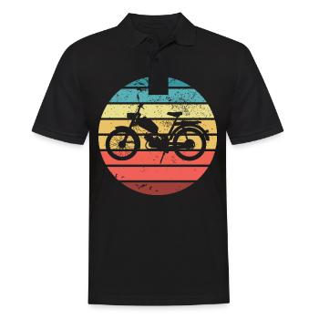Cyclomoteur cyclomoteur scooter moto vintage deux temps - Polo Homme - noir - Devant - Kai (181cm)