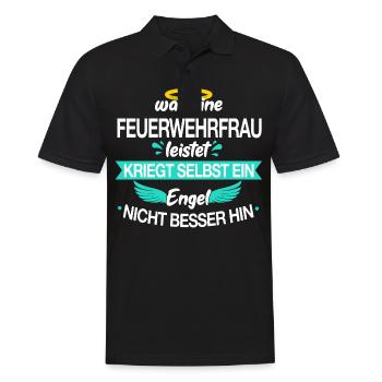 Feuerwehrfrau Feuerwehr Engel Beruf Spruch - Männer Poloshirt - Schwarz - Vorne - Kai (181cm)