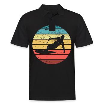 Kitesurfing kite kiting surfing sport silhouette - Men's Polo Shirt - black - Front - Kai (181cm)
