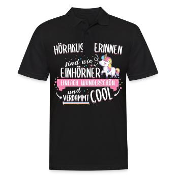 Hörakustiker Akustiker Einhorn Beruf Spruch - Männer Poloshirt - Schwarz - Vorne - Kai (181cm)
