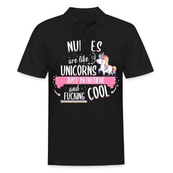 Infirmière infirmière travail travail licorne disant citation - Polo Homme - noir - Devant - Kai (181cm)