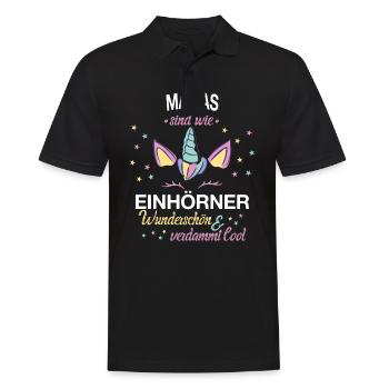 Mama Mutter Beste Mama Eltern Einhorn Spruch - Männer Poloshirt - Schwarz - Vorne - Kai (181cm)
