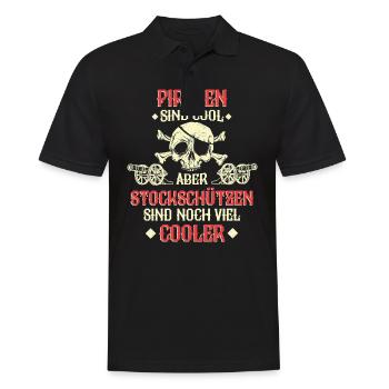 Stockschießen Eisstockschießen Eisstock Spruch - Männer Poloshirt - Schwarz - Vorne - Kai (181cm)