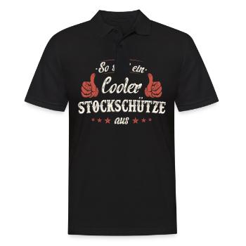 Stockschießen Eisstockschießen Eisstock Spruch - Männer Poloshirt - Schwarz - Vorne - Kai (181cm)