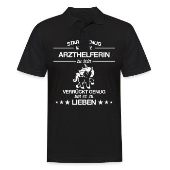 Arzthelferin Arzthelfer Arzt Beruf Spruch Einhorn - Männer Poloshirt - Schwarz - Vorne - Kai (181cm)