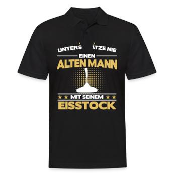 Stockschießen Eisstockschießen Eisstock Spruch - Männer Poloshirt - Schwarz - Vorne - Kai (181cm)