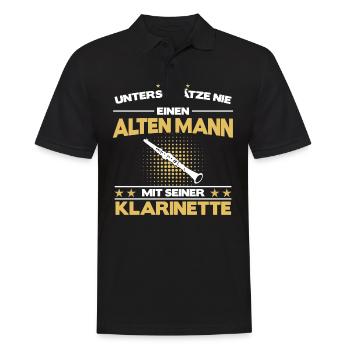Klarinette Klarinettist Instrument Musik Spruch - Männer Poloshirt - Schwarz - Vorne - Kai (181cm)