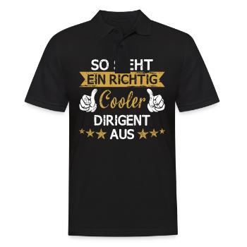 Chor Chorleiter Dirigent Dirigieren Spruch - Männer Poloshirt - Schwarz - Vorne - Kai (181cm)