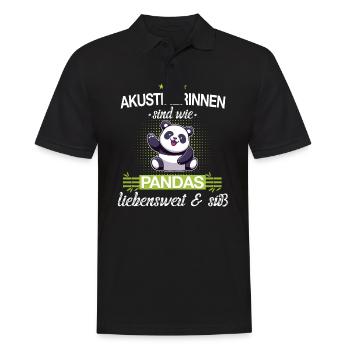 Hörakustiker Akustiker Panda Beruf Spruch - Männer Poloshirt - Schwarz - Vorne - Kai (181cm)