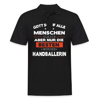Handball Handballerin Handballspieler Spruch - Männer Poloshirt - Schwarz - Vorne - Kai (181cm)