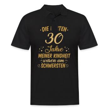 Geburtstag 30 Geburtstag Kindheit Spruch Party - Männer Poloshirt - Schwarz - Vorne - Kai (181cm)