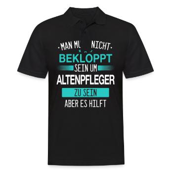 Altenpfleger Pfleger Beruf Spruch Altenpflege - Männer Poloshirt - Schwarz - Vorne - Kai (181cm)