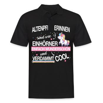 Altenpflegerin Pfleger Beruf Spruch Altenpflege - Männer Poloshirt - Schwarz - Vorne - Kai (181cm)