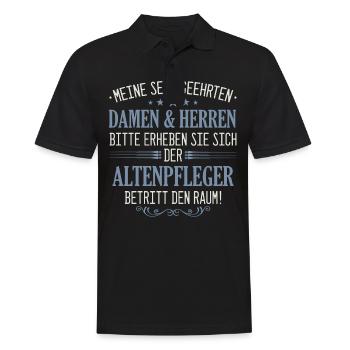 Altenpfleger Pfleger Beruf Spruch Altenpflege - Männer Poloshirt - Schwarz - Vorne - Kai (181cm)