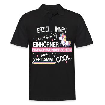 Erzieher Erzieherin Kindergärtnerin Spruch Beruf - Männer Poloshirt - Schwarz - Vorne - Kai (181cm)