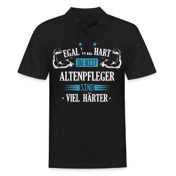 Altenpfleger Pfleger Beruf Spruch Altenpflege - Männer Poloshirt - Schwarz - Vorne - Kai (181cm)