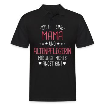 Altenpflegerin Pfleger Beruf Spruch Mama Mutter - Männer Poloshirt - Schwarz - Vorne - Kai (181cm)
