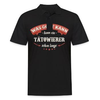 Tätowierer Tattoo Tätowierung Tätowieren Spruch - Männer Poloshirt - Schwarz - Vorne - Kai (181cm)