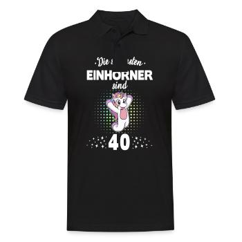 Geburtstag 40 Geburtstag Einhorn Spruch Party - Männer Poloshirt - Schwarz - Vorne - Kai (181cm)