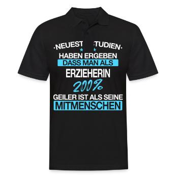 Erzieher Erzieherin Kindergärtner Spruch Beruf - Männer Poloshirt - Schwarz - Vorne - Kai (181cm)
