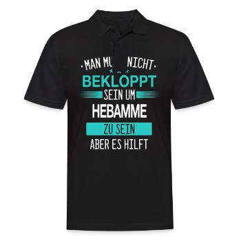 Hebamme Hebammen Entbindungspflegerin Beruf Spruch - Männer Poloshirt - Schwarz - Vorne - Kai (181cm)