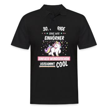 Geburtstag 30 Geburtstag Einhorn Spruch Party - Männer Poloshirt - Schwarz - Vorne - Kai (181cm)