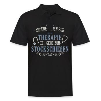 Stockschießen Eisstockschießen Eisstock Spruch - Männer Poloshirt - Schwarz - Vorne - Kai (181cm)