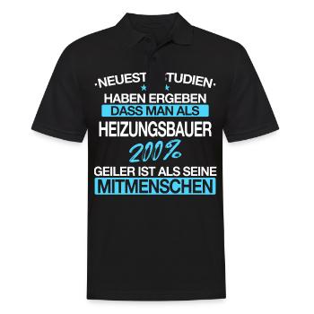 Heizungsbauer Heizungsbau Bauarbeiter Beruf Spruch - Männer Poloshirt - Schwarz - Vorne - Kai (181cm)