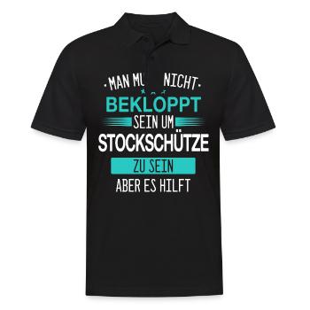 Stockschießen Eisstockschießen Eisstock Spruch - Männer Poloshirt - Schwarz - Vorne - Kai (181cm)