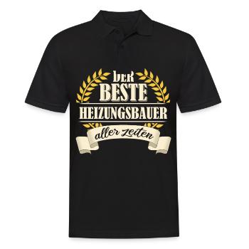 Heizungsbauer Heizungsbau Bauarbeiter Beruf Spruch - Männer Poloshirt - Schwarz - Vorne - Kai (181cm)