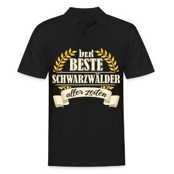 Schwarzwald Schwarzwälder Heimat Spruch - Männer Poloshirt - Schwarz - Vorne - Kai (181cm)