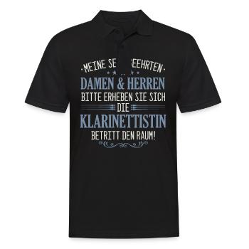 Klarinette Klarinettistin Instrument Musik Spruch - Männer Poloshirt - Schwarz - Vorne - Kai (181cm)