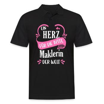 Maklerin Immobilienmakler Immobilien Beruf Spruch - Männer Poloshirt - Schwarz - Vorne - Kai (181cm)