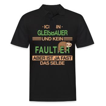Gleisbauer Gleisbau Eisenbahn Gleise Beruf Spruch - Männer Poloshirt - Schwarz - Vorne - Kai (181cm)