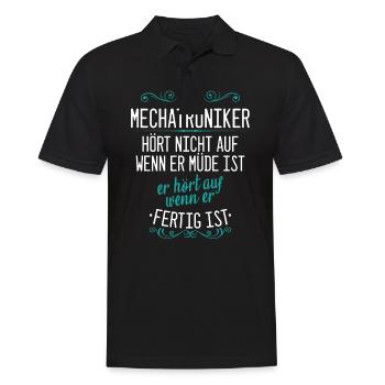 Mechatroniker Mechatronik Reparieren Beruf Spruch - Männer Poloshirt - Schwarz - Vorne - Kai (181cm)
