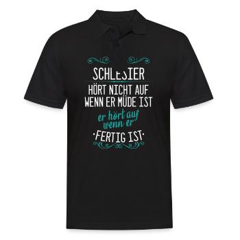 Schlesien Schlesier Deutschland Polen Spruch - Männer Poloshirt - Schwarz - Vorne - Kai (181cm)