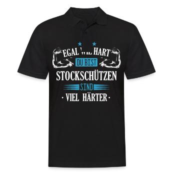 Stockschießen Eisstockschießen Eisstock Spruch - Männer Poloshirt - Schwarz - Vorne - Kai (181cm)