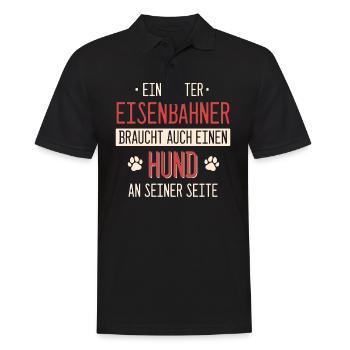 Eisenbahner Lokführer Eisenbahn Bahn Beruf Spruch - Männer Poloshirt - Schwarz - Vorne - Kai (181cm)