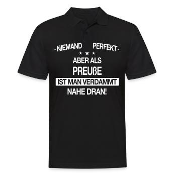 Preußen Ostpreußen Kaiserreich Spruch Heimat - Männer Poloshirt - Schwarz - Vorne - Kai (181cm)