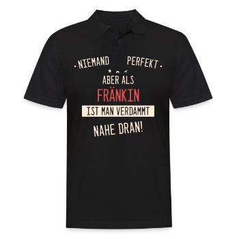 Franken Franke Fränkin Fränkisch Heimat Spruch - Männer Poloshirt - Schwarz - Vorne - Kai (181cm)