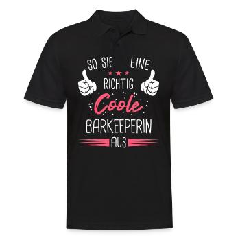 Barkeeper Kellner Barfrau Alkohol Cocktail Spruch - Männer Poloshirt - Schwarz - Vorne - Kai (181cm)