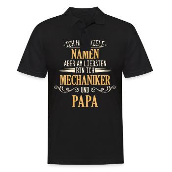 Mechaniker Werkstatt Automechaniker Auto Spruch - Männer Poloshirt - Schwarz - Vorne - Kai (181cm)
