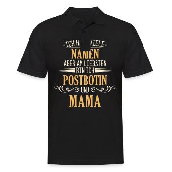 Postbotin Briefträgerin Post Paketdienst Spruch - Männer Poloshirt - Schwarz - Vorne - Kai (181cm)