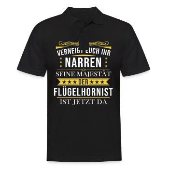 Flügelhornist Flügelhorn Horn Instrument Spruch - Männer Poloshirt - Schwarz - Vorne - Kai (181cm)