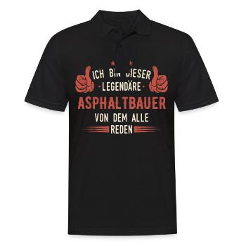 Asphaltbauer Bauarbeiter Straßenbauer Beruf Spruch - Männer Poloshirt - Schwarz - Vorne - Kai (181cm)
