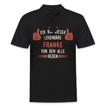 Franken Franke Fränkin Fränkisch Heimat Spruch - Männer Poloshirt - Schwarz - Vorne - Kai (181cm)
